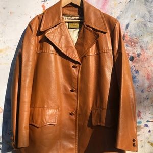 Mens Fight Club Leather Coat size 44